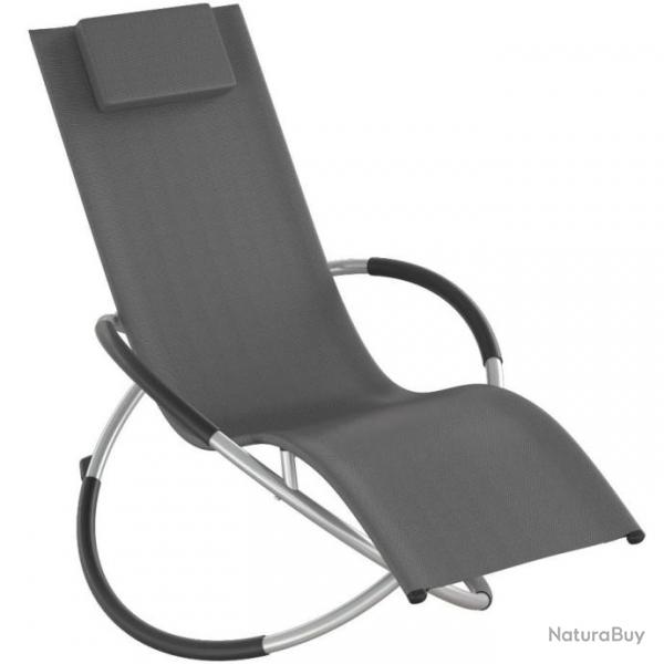 ACTI- Bain de soleil ANNE ergonomique pliable gris charge max 150kg chaise995