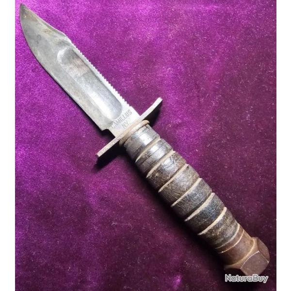 Couteau pilote air force US, CAMILLUS NY - SURVIVAL KNIFE (WW2),