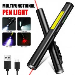 Lampe Poche 4 en 1 Laser LED UV COB, Modele: 1pc
