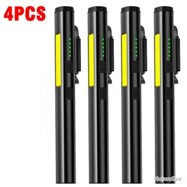 Lampe Poche 4 en 1 Laser LED UV COB, Modele: 4pcs