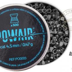POWAIR - Plombs plats 4,5mm - 2 x 500