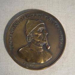 Médaille ancienne Commandant Jacques Yves Cousteau Le monde des Océans La calypso