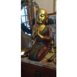 Statue Bouddha enfant ancien en fonte de fer 41cm 9kg