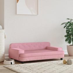 Lit pour chien rose 90x53x30 cm velours