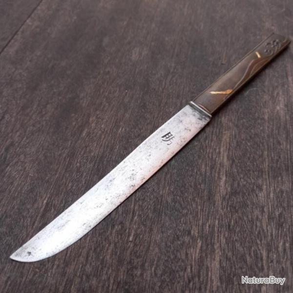 Ancien Couteau JAPONAIS de Samoura KOZUKA KOGATANA Manche en Cuivre