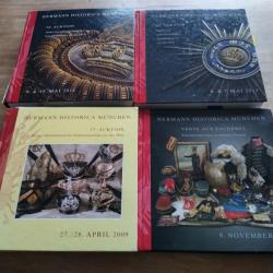Lot de 4 magnifiques catalogues de ventes Hermann Historica
