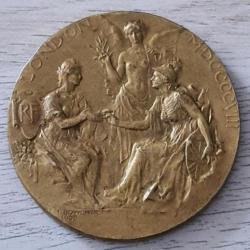 Belle médaille de table Exposition Franco Britanique Londres 1908 bronze doré