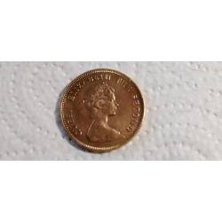 Monnaie new pence reine Elizabeth 1971 , doré à l'or fn 24 carats