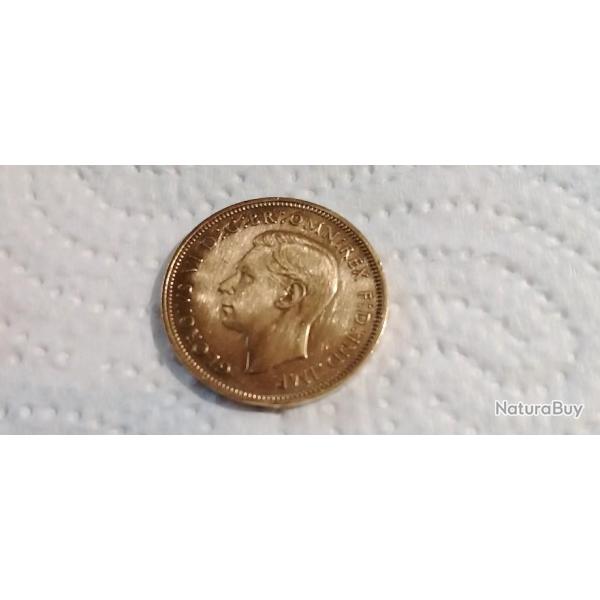 Monnaie half penny 1946 , dor  l'or fin 24 carats