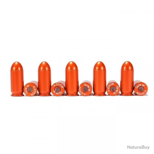 10 douilles amortisseur A-Zoom cal. 45 ACP en aluminium - Orange