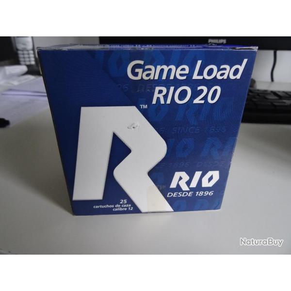Cartouches RIO 20 Game Load Calibre 12 X 70 32 GR N6 Lot de 4 Boites de 25 = 100