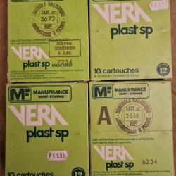 Lot de 4 boîtes de cartouches Vera Plast Manufrance cal.12 plomb N°4