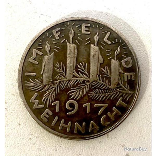 Ancienne Mdaille Jeton pice Allemande ww1 1917 Weihnacht