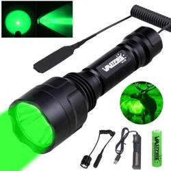 Lampe tactique de chasse vert ou rouge rechargeable led chasse airsoft ect... . E