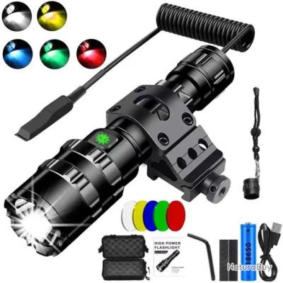 OLIGHT Baldr Pro Lampe Tactique Puissante avec Pointeur Vert Réglable Trois Modes d'Éclairage 1350 Lumens 260M Lampe pour Chasse, Recherche, Rail Picatinny & GL