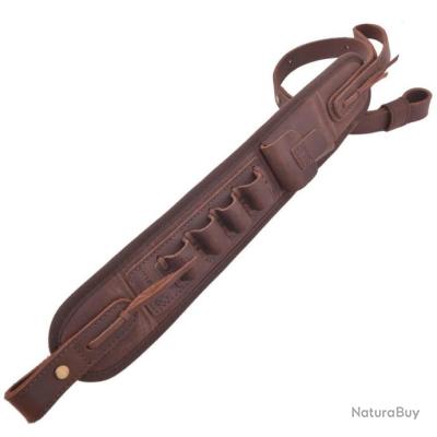 Élingue De Transport Pour Fusil Wayne's Dog - Cuir Et Toile - Réglable Et Rembourrée