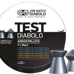 Boîte de 350 plombs JSB Diabolo Match Test Middle - Cal. 4.5
