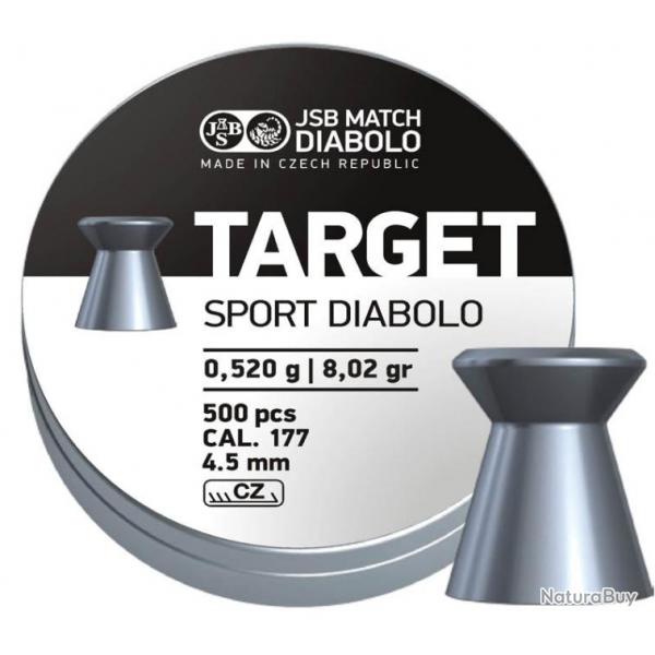 Bote de 500 plombs JSB Diabolo Target Sport - Cal. 4.5