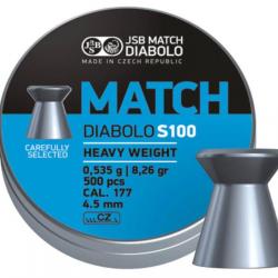 Boîte de 500 plombs JSB Diabolo Blue Match - Cal. 4.5 - 4.49