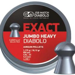 Boîte de 500 plombs JSB Diabolo Jumbo Exact Heavy - Cal. 5.52