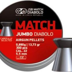Boîte de 300 plombs JSB Diabolo Jumbo Match - Cal. 5.5
