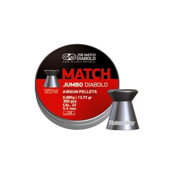 Bote de 300 plombs JSB Diabolo Jumbo Match - Cal. 5.5