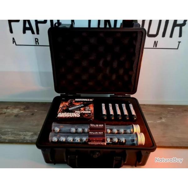 PACK MALLETTE IP67 PNA / MARSHALS x20 CAL.68 ACIER + 15 CAPSULES CO2 12G MARSHALS+EMPLACEMENT ARME.
