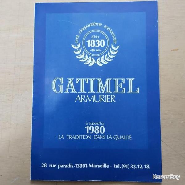 Catalogue Armurerie GATIMEL Marseille de Juillet 1980