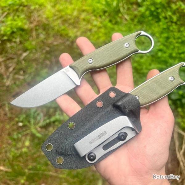 Couteau Obespina ring knife acier D2 tui kydex G10 tactique edc