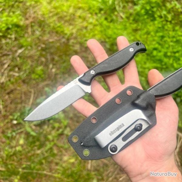 Couteau Obespina tui kydex D2 stonewash G10 tactique survie camping edc