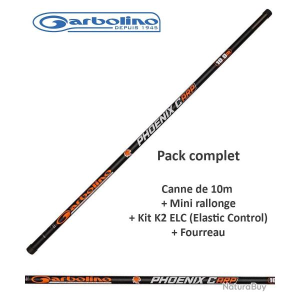 Pack pche au coup gros poisson Phoenix Carp 571 Garbolino 10m Canne livre montage lastique gros p