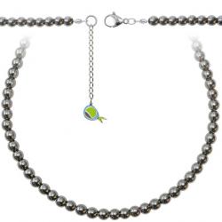 Collier en hématite - Perles rondes 6 mm - 38 cm