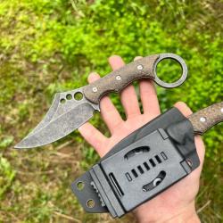 Couteau style Karambit ring knife 3... étui kydex tactique combat ring knife old school