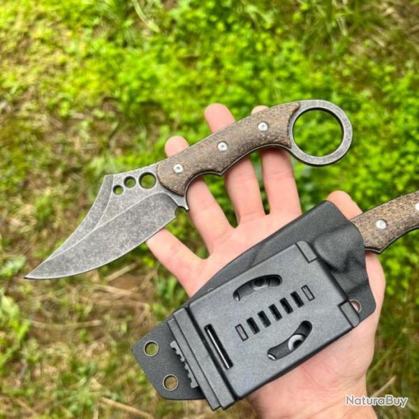 Couteau style Karambit ring knife 3... tui kydex tactique combat ring knife old school