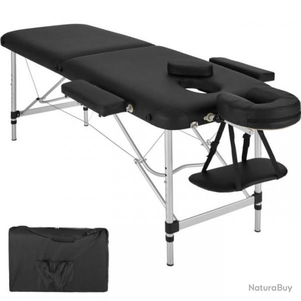 ACTI- Table de massage Portable Pliante 2 zones Amlie noir table786