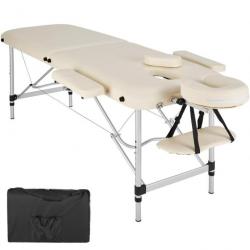 ACTI- Table de massage Portable Pliante 2 zones Amèlie beige table787