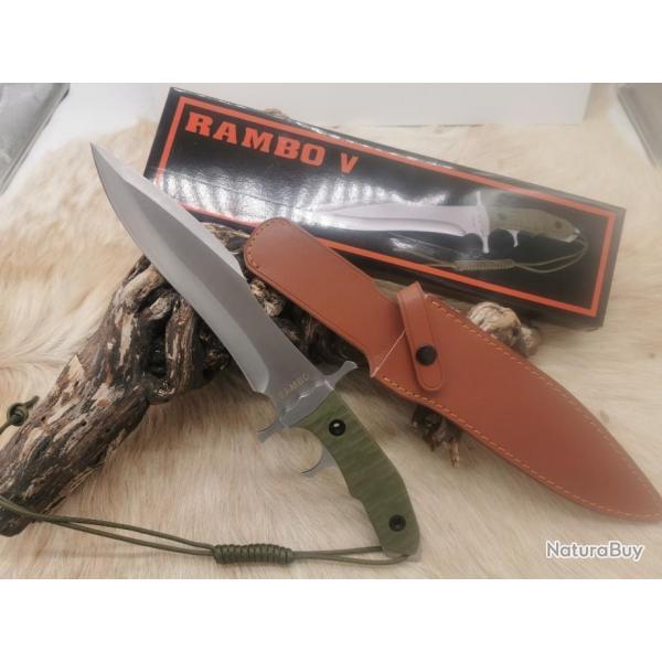 ***Poignard Bowie  Rambo V Last Blood Manche G10 vert pour collectionneurs avertis : Rambo 5