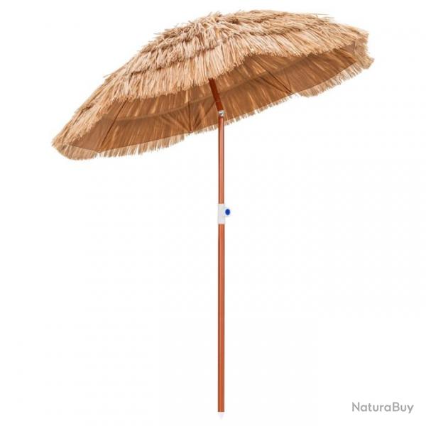 Parasol de terrasse en chaume, parasol tiki hawaen de 175 cm avec sac de transport design inclinab