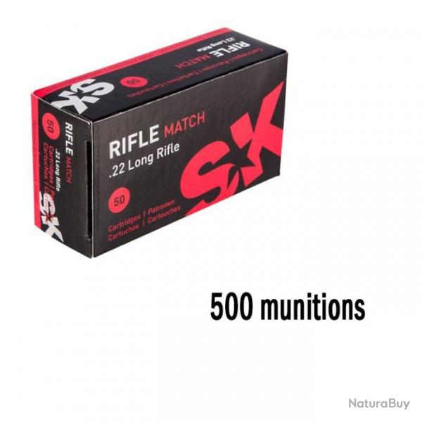 500 CARTOUCHES SK RIFLE MATCH CALIBRE 22LR 