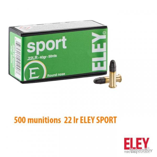 500 munitions Eley Sport, calibre 22 LR 