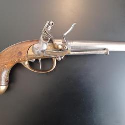 Pistolet réglementaire à silex, modèle 1777 dit "à coffre" de la manufacture de Charleville