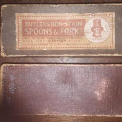 Objet  de catalogue par correspondance western année 1850-1890 cuillères BUTLER'S Avec leurs boite