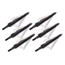 Lot de 6 Pointes de chasse 3 lames pour fl&egrave;ches d'arcs et arbal&egrave;tes 125 grains
