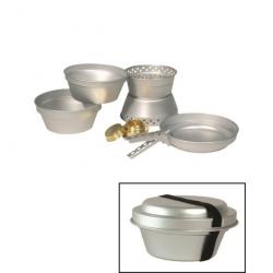 Set de cuisine en aluminium (2 casseroles, poêle, réchaud)