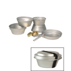 Set de cuisine en aluminium (2 casseroles, po&ecirc;le, r&eacute;chaud)