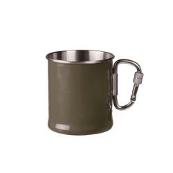 Tasse en acier inoxydable Mil-Tec avec anse mousqueton 250 ml Kaki