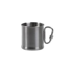 Tasse en acier inoxydable Mil-Tec avec anse mousqueton Kaki 250 ml