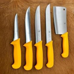 Set de couteaux de boucher avec feuille de boucher de marque Allemande Karsmann très bonne qualité