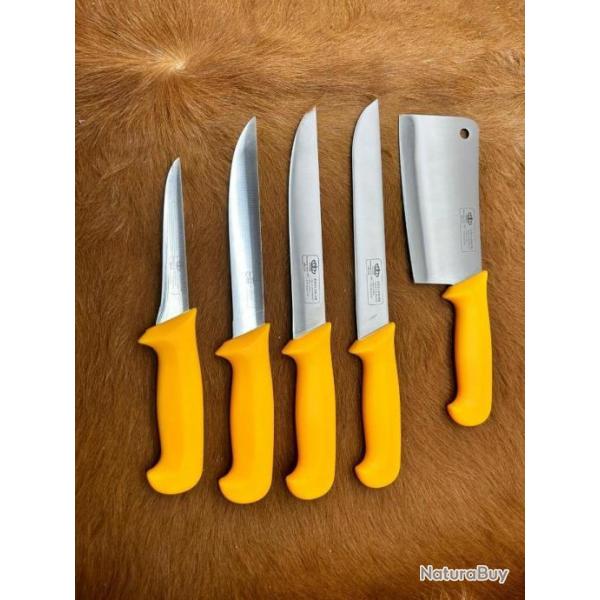 Set de couteaux de boucher avec feuille de boucher de marque Allemande Karsmann trs bonne qualit