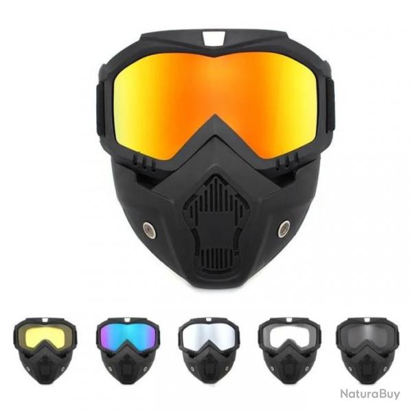 Masque lunettes coupe vent moto Airsoft sport plein air ect. Couleurs au choix . A